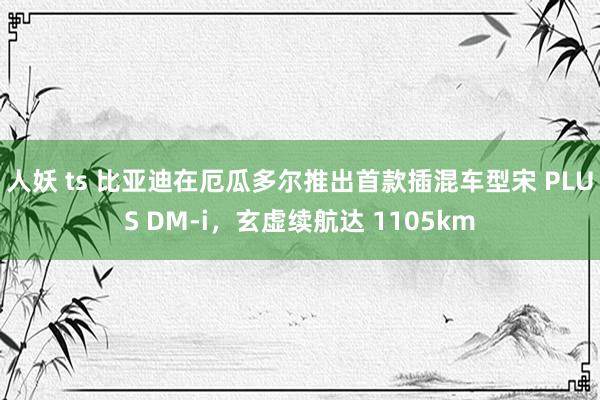 人妖 ts 比亚迪在厄瓜多尔推出首款插混车型宋 PLUS DM-i，玄虚续航达 1105km