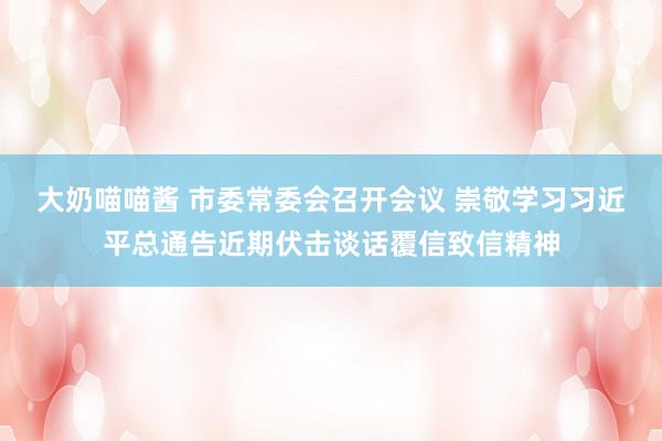 大奶喵喵酱 市委常委会召开会议 崇敬学习习近平总通告近期伏击谈话覆信致信精神