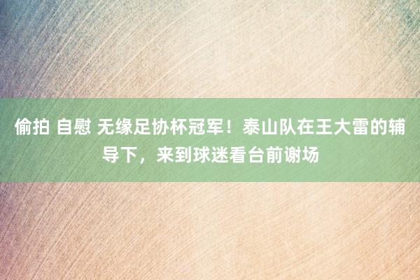 偷拍 自慰 无缘足协杯冠军！泰山队在王大雷的辅导下，来到球迷看台前谢场
