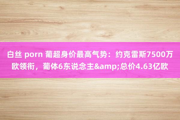 白丝 porn 葡超身价最高气势：约克雷斯7500万欧领衔，葡体6东说念主&总价4.63亿欧
